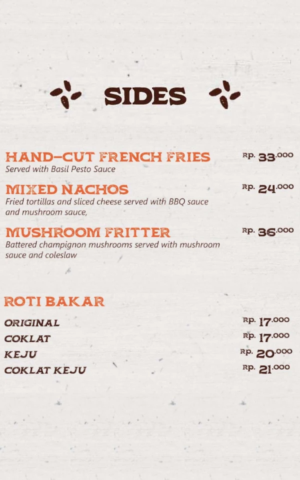 menu briggs cat sides